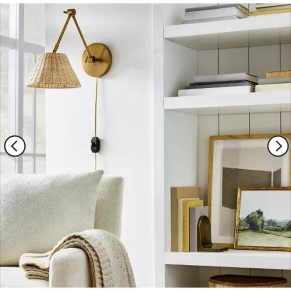 Rattan Wall Sconce Brass (Includes LED Light Bulb) - Threshold™ - Picture 2 of 5